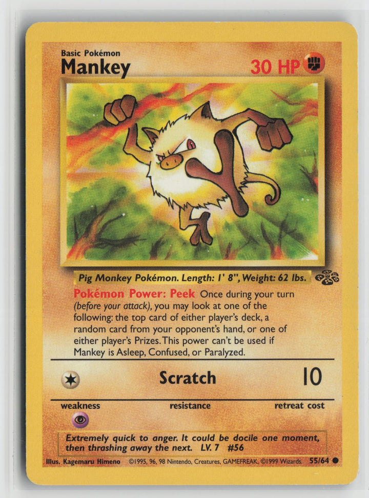 Mankey 55/64 Jungle NM C Unlimited Pokemon0