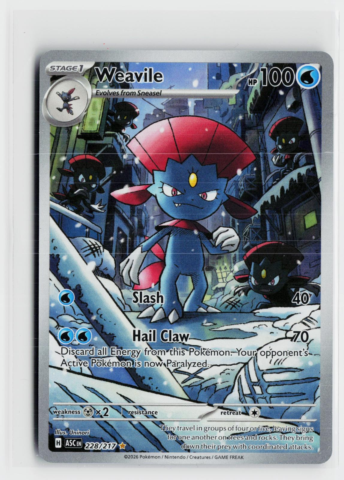 Weavile 228/217 Ascended Heroes NM IR Holo Pokemon
