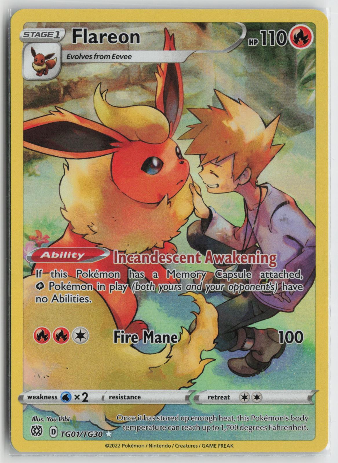 Flareon TG01/TG30 Brilliant Stars Trainer Gallery NM Holo Pokemon
