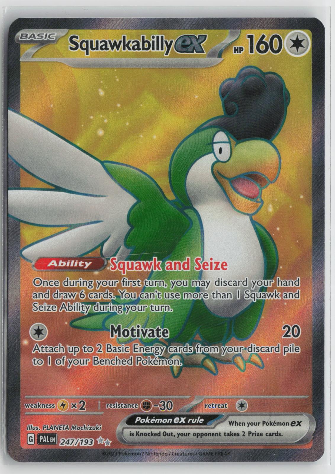 Squawkabilly ex 247/193 Ultra Rare Paldea Evolved Pokemon Holo NM