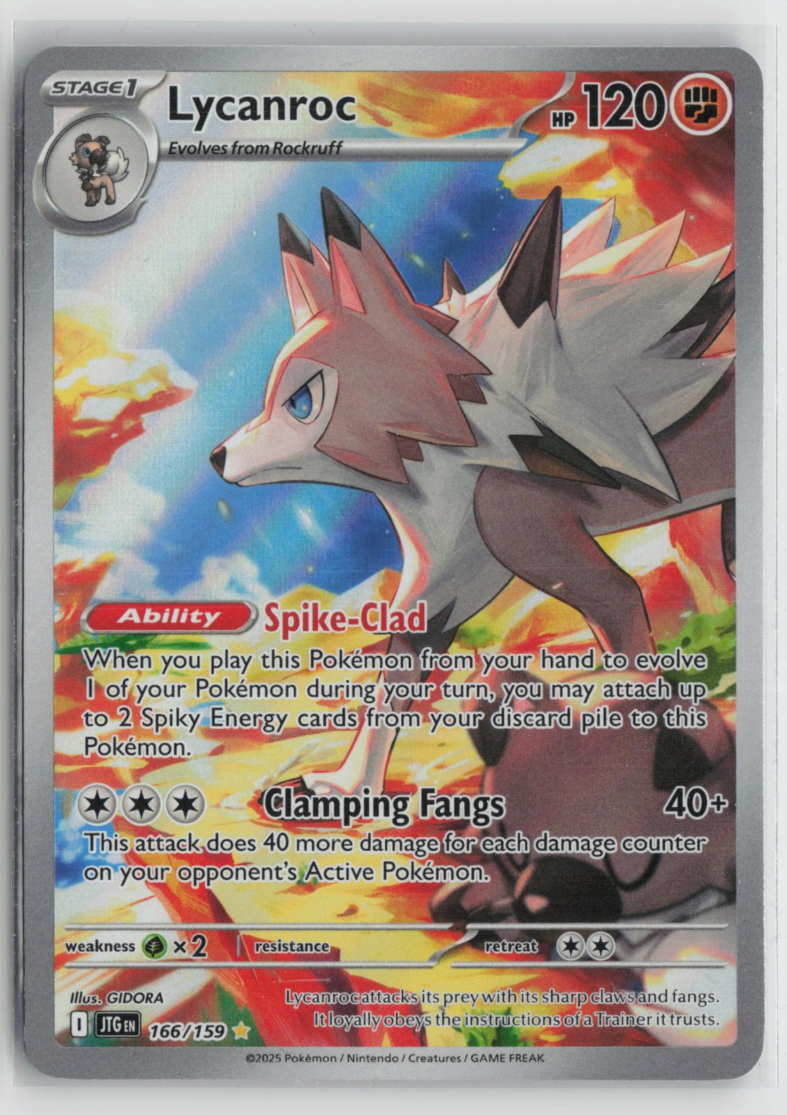 Lycanroc 166/159 Illustration Rare Journey Together Pokemon Holo NM