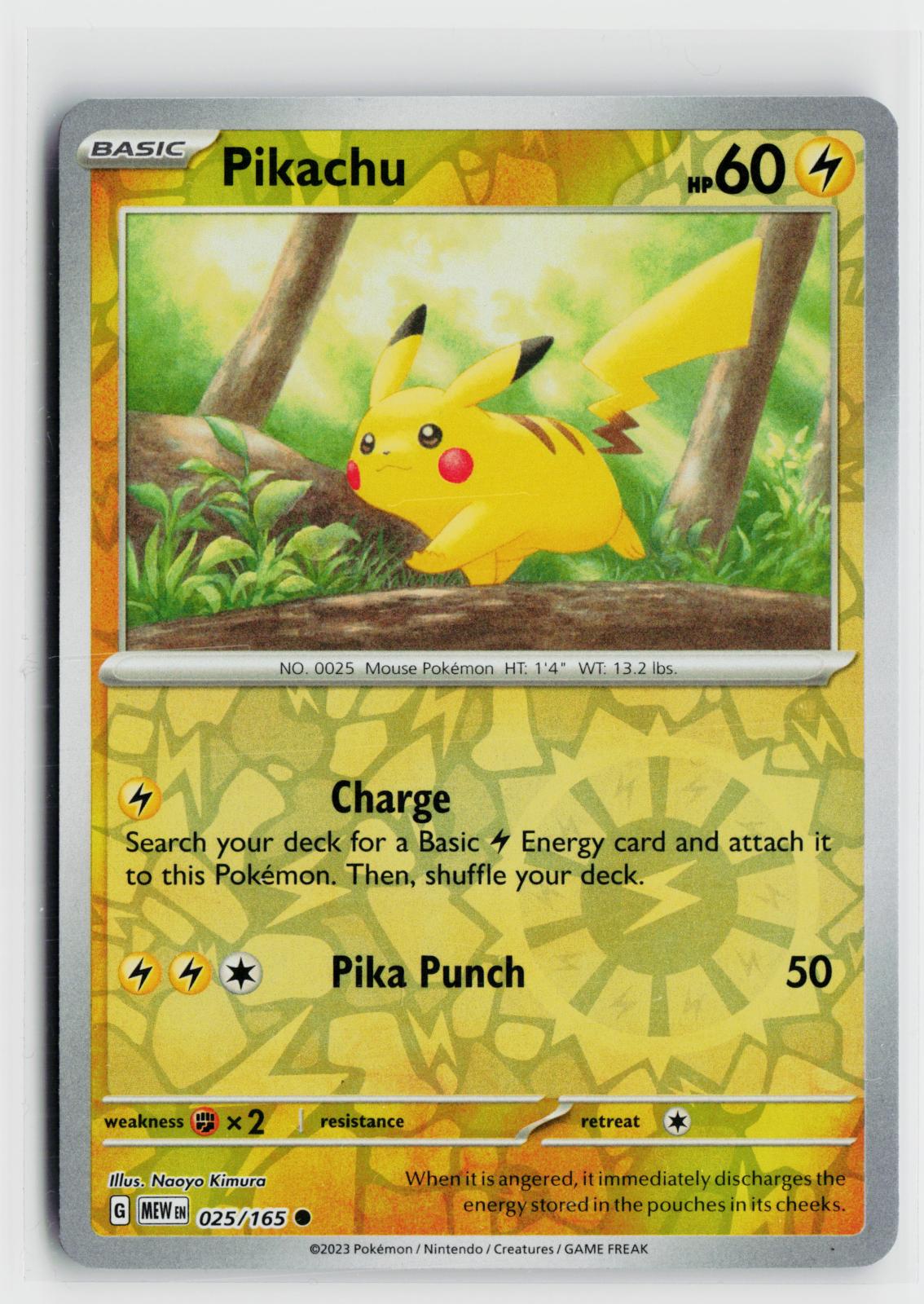 Pikachu (Reverse Holo)  025/165 Miscellaneous Cards & Products NM Pokemon