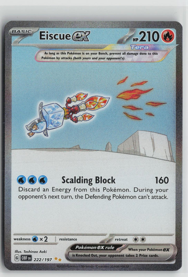 Eiscue ex 222/197 Special Illustration Rare Obsidian Flames Pokemon Holo NM0