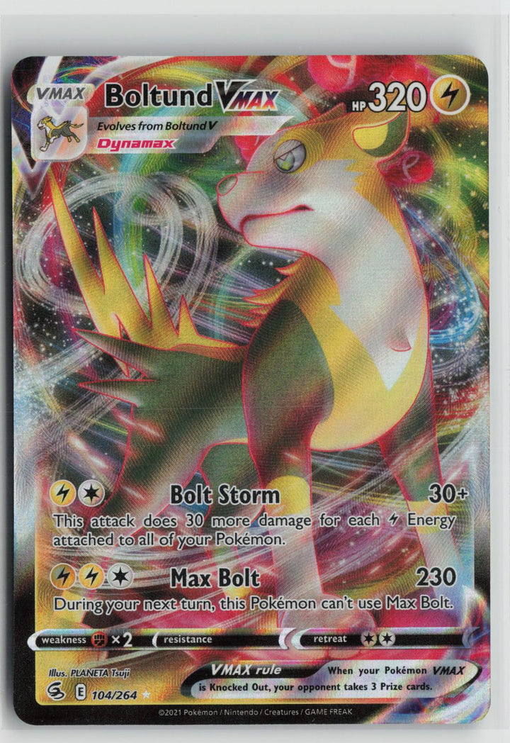 Boltund VMAX 104/264 Holo VMAX Rare Fusion Strike Pokemon NM0