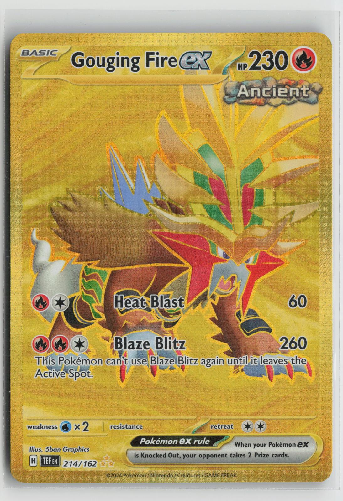 Gouging Fire ex 214/162 Hyper Rare Temporal Forces Pokemon Holo NM