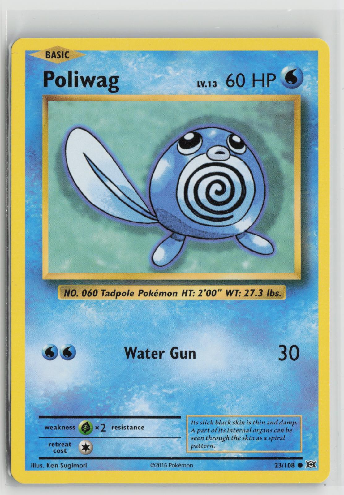 Poliwag 23/108 Common Evolutions Pokemon NM
