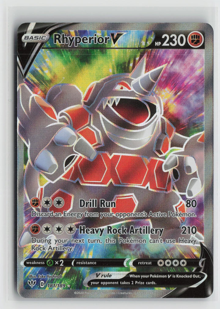 Rhyperior V 181/189 Darkness Ablaze NM Ultra Rare Holo Pokemon0