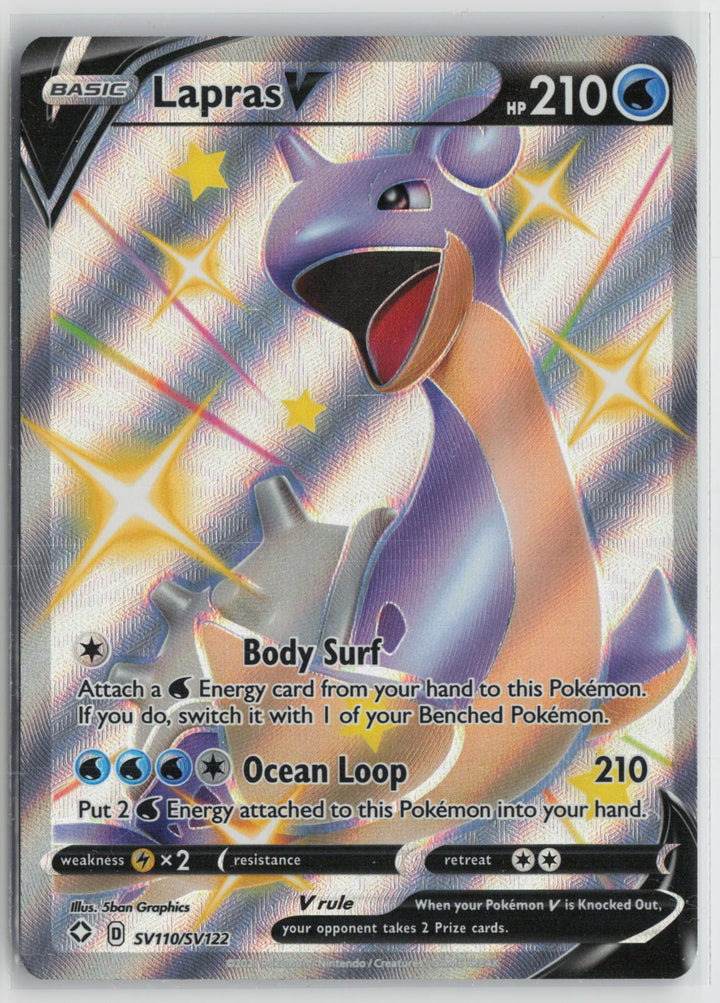 Lapras V SV110/SV122 Holo V Rare Shining Fates Shiny Vault Pokemon NM0