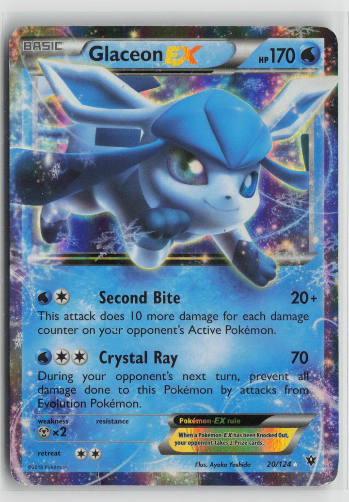 Glaceon EX 20/124 Fates Collide MP Holo EX Rare Pokemon0