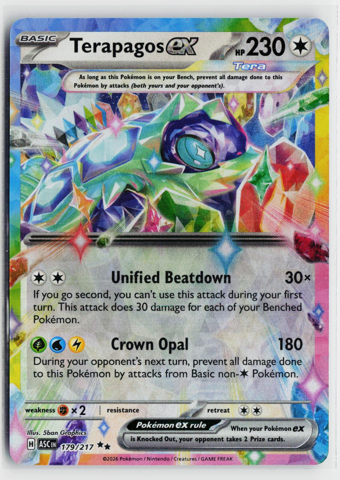 Terapagos ex 179/217 Ascended Heroes NM RR Holo Pokemon