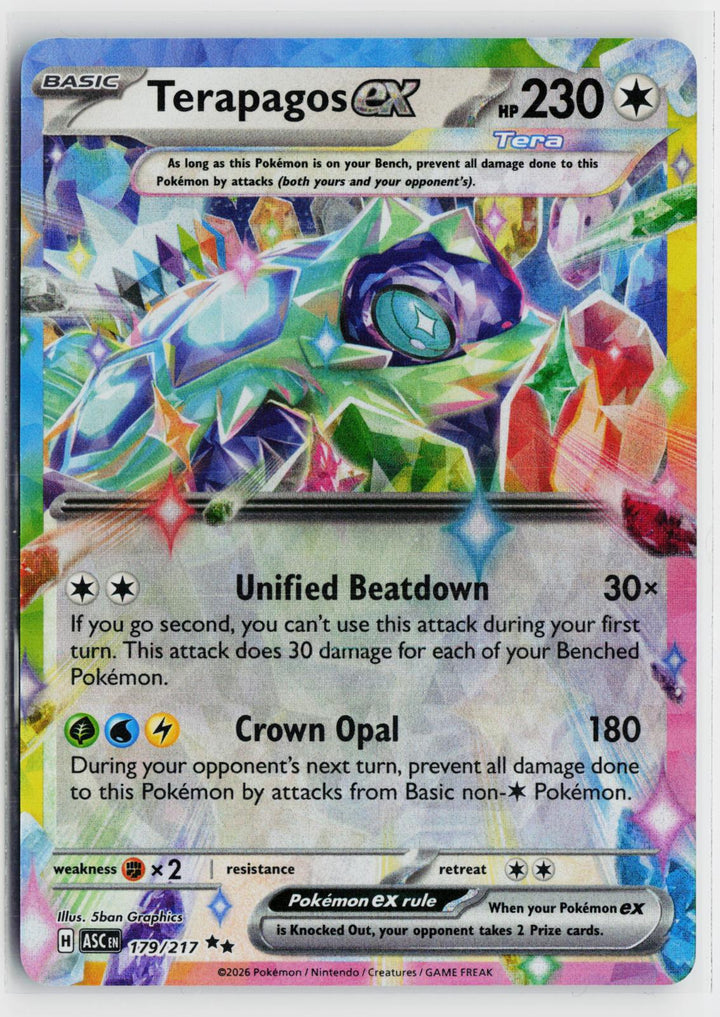 Terapagos ex 179/217 Ascended Heroes NM RR Holo Pokemon0