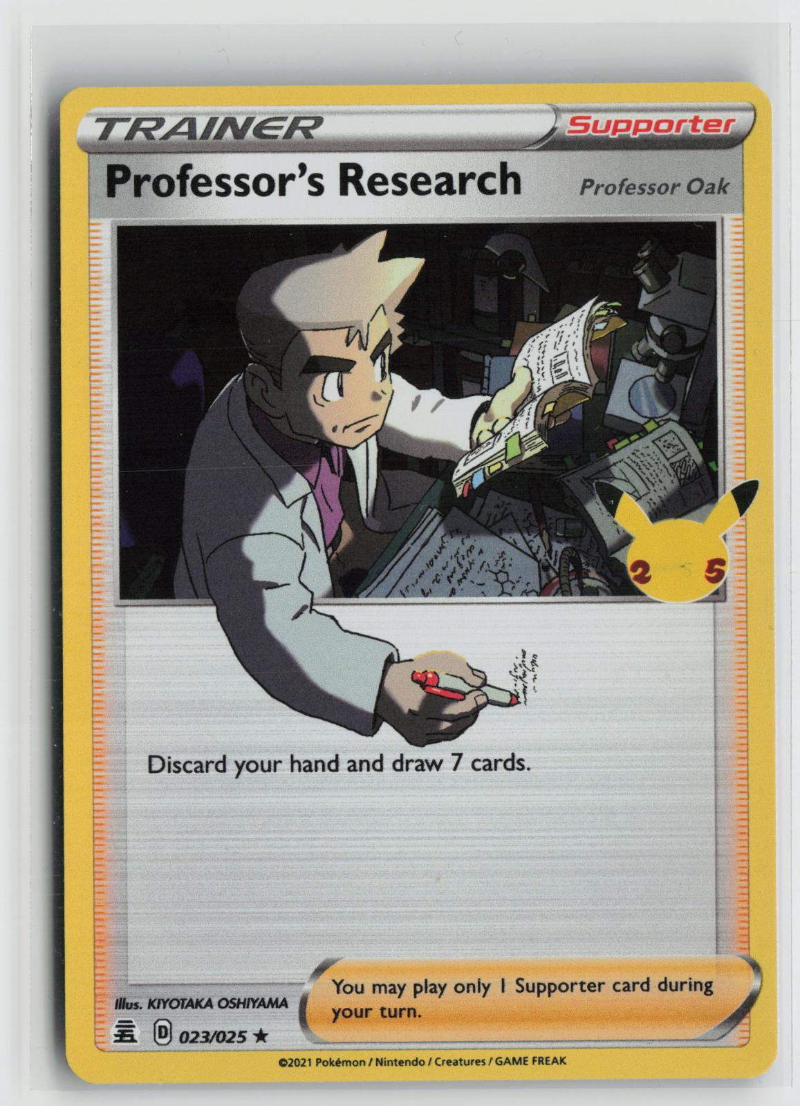 Professor's Research (Professor Oak) 023/025 Holo Rare Celebrations Pokemon NM