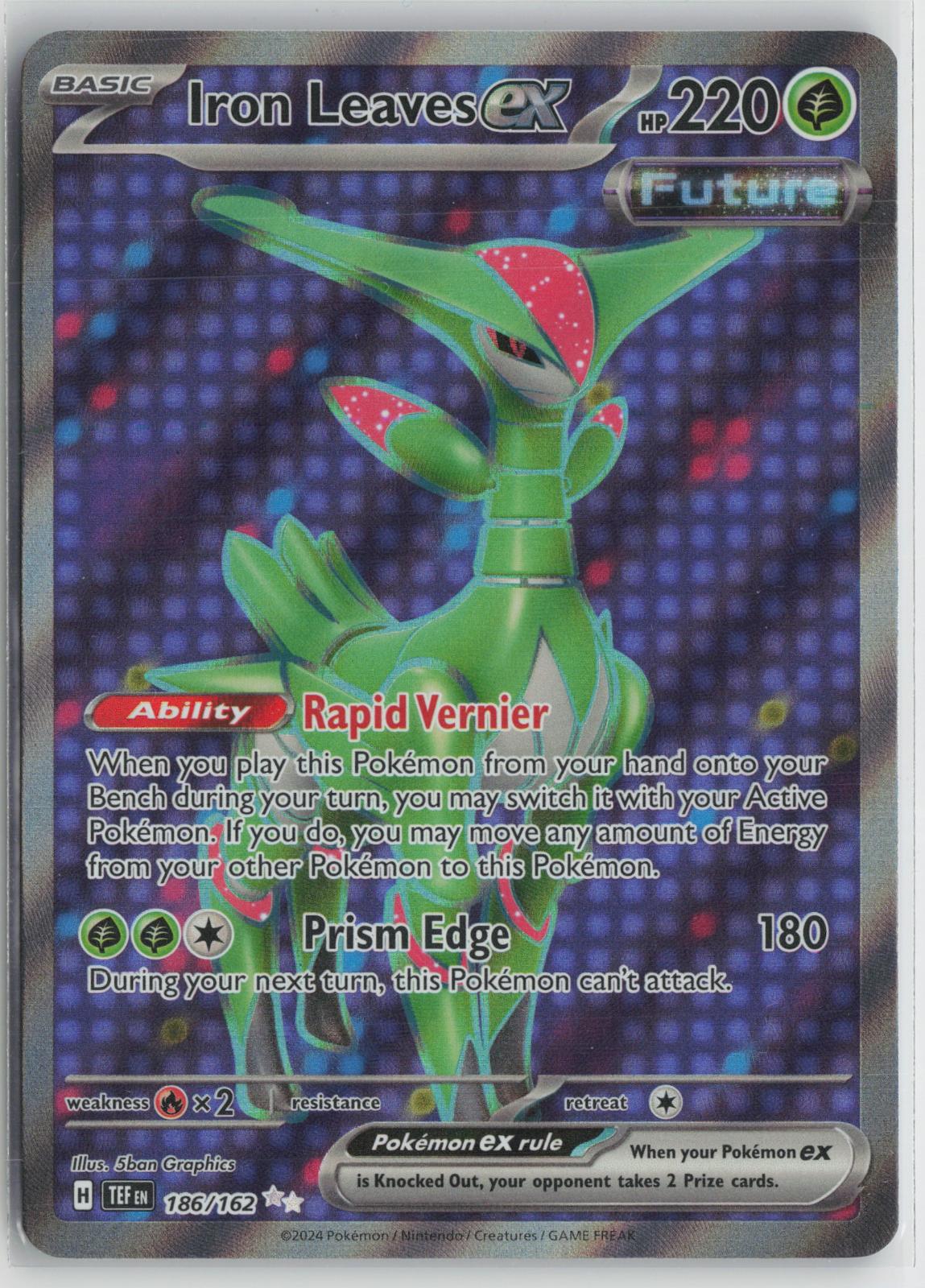 Iron Leaves ex 186/162 Ultra Rare Temporal Forces Pokemon Holo NM