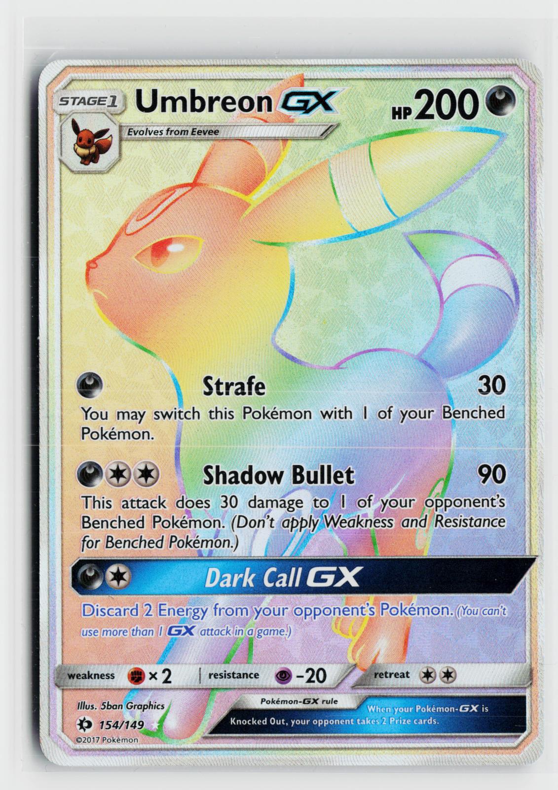 Umbreon GX (Secret) 154/149 SM Base Set LP Holo SEC Pokemon
