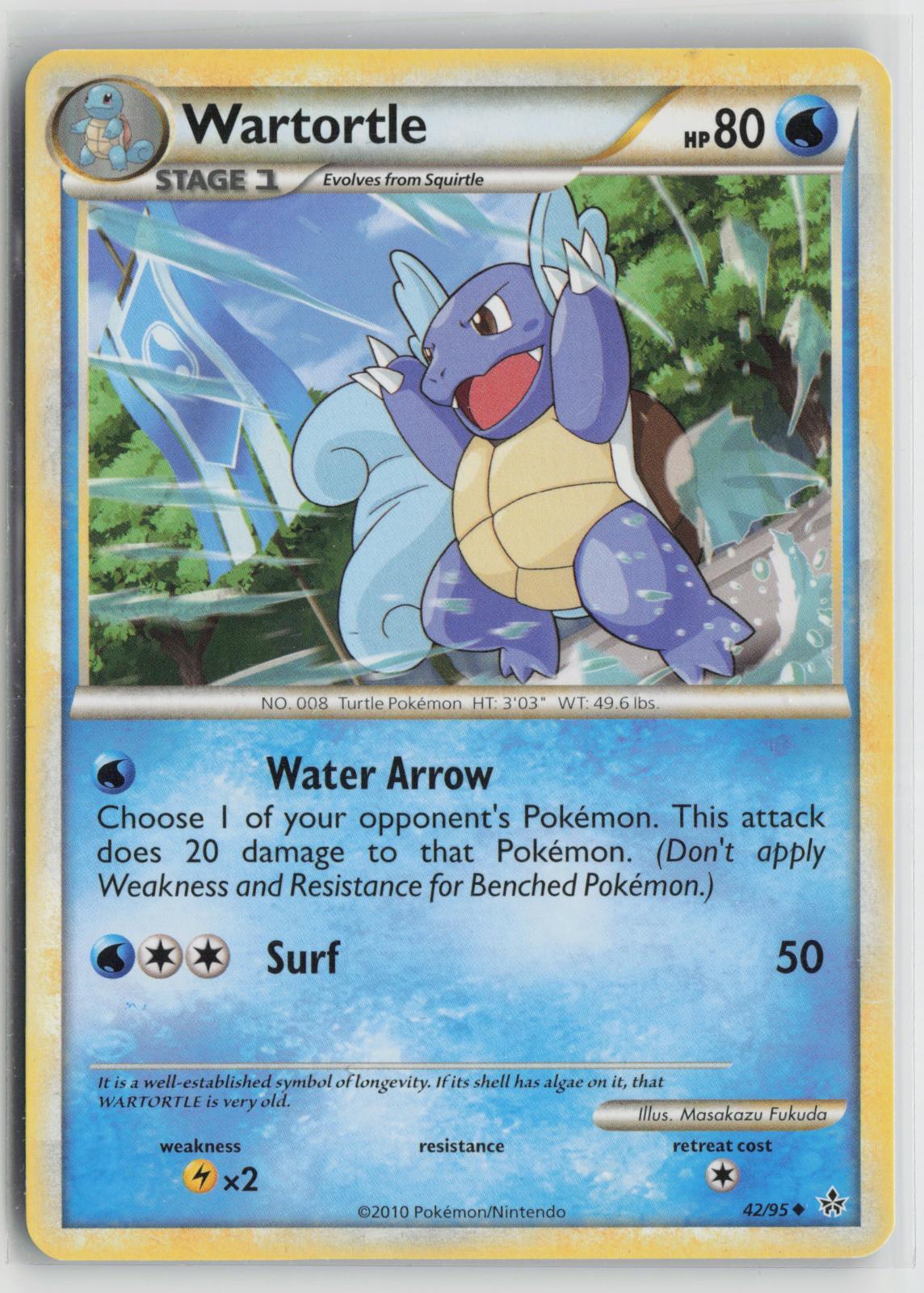Wartortle 42/95 Uncommon HGSS Unleashed Pokemon NM