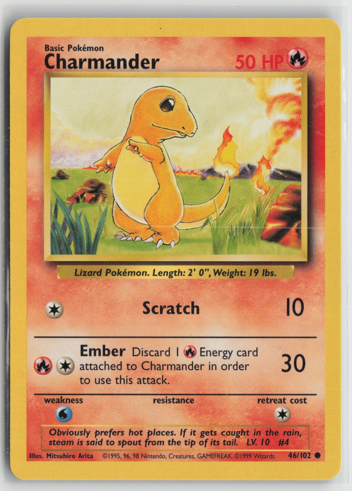 Charmander 46/102 Base Set Unlimited NM C Pokemon