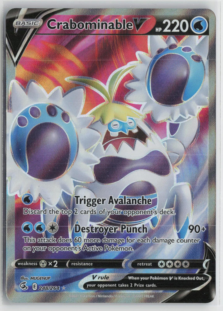 Crabominable V 248/264 Ultra Rare Fusion Strike Pokemon Holo NM0