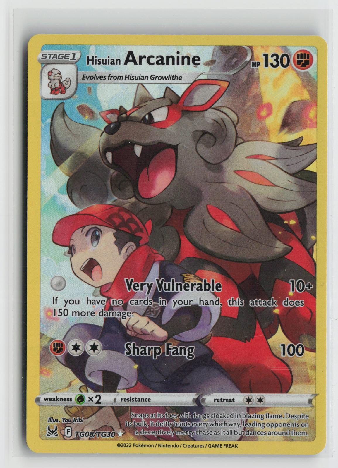 Hisuian Arcanine TG08/TG30 Lost Origin Trainer Gallery NM Holo Pokemon