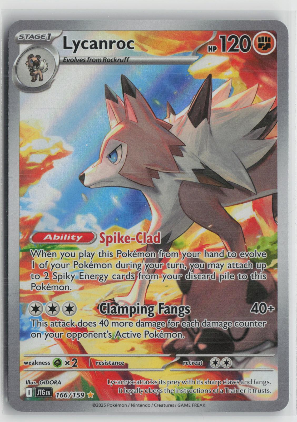 Lycanroc 166/159 Illustration Rare Journey Together Pokemon NM