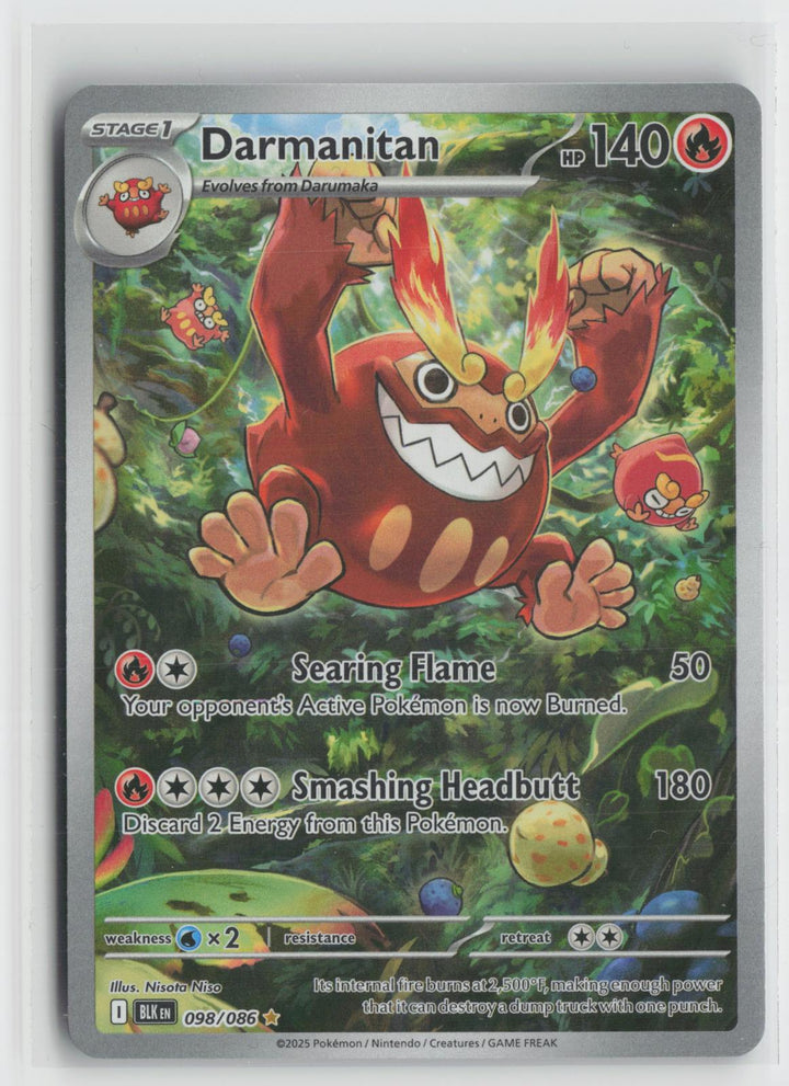 Darmanitan 098/086 Holo Illustration Rare Black Bolt Pokemon NM0