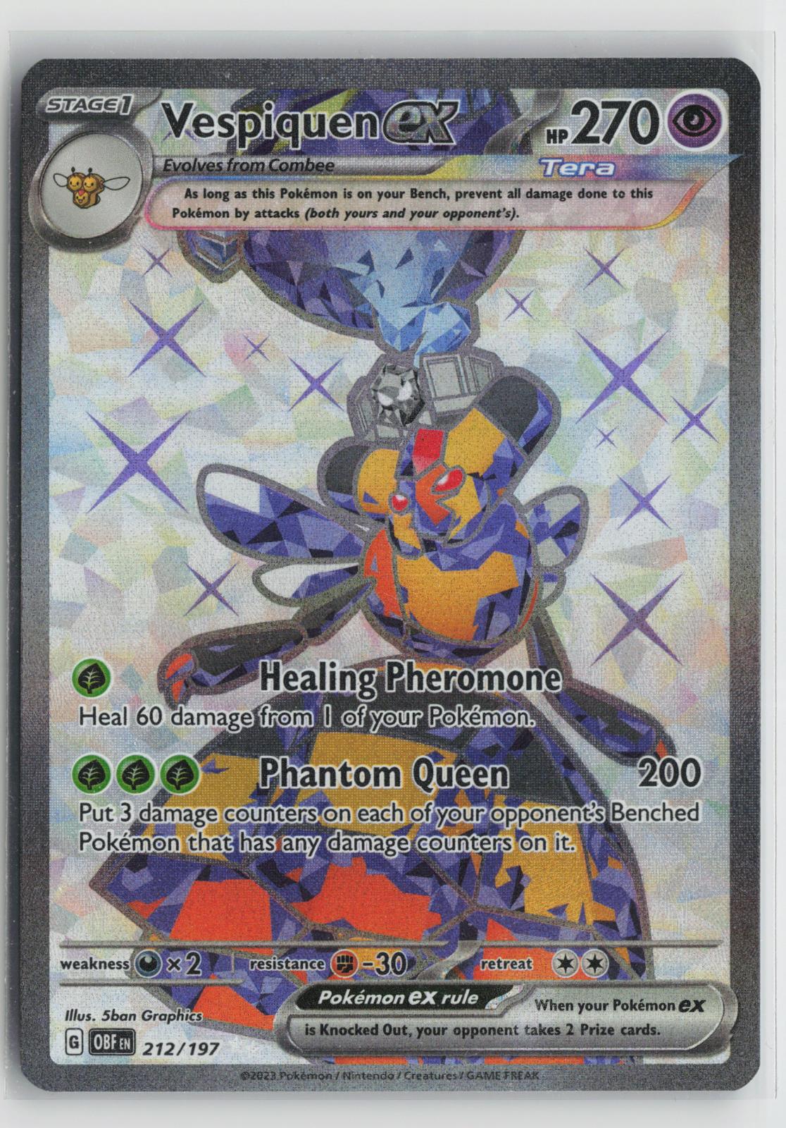 Vespiquen ex 212/197 Ultra Rare Obsidian Flames Pokemon Holo NM