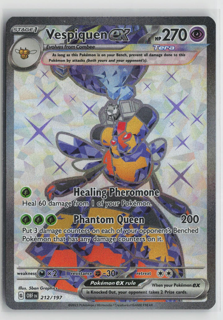 Vespiquen ex 212/197 Ultra Rare Obsidian Flames Pokemon Holo NM0