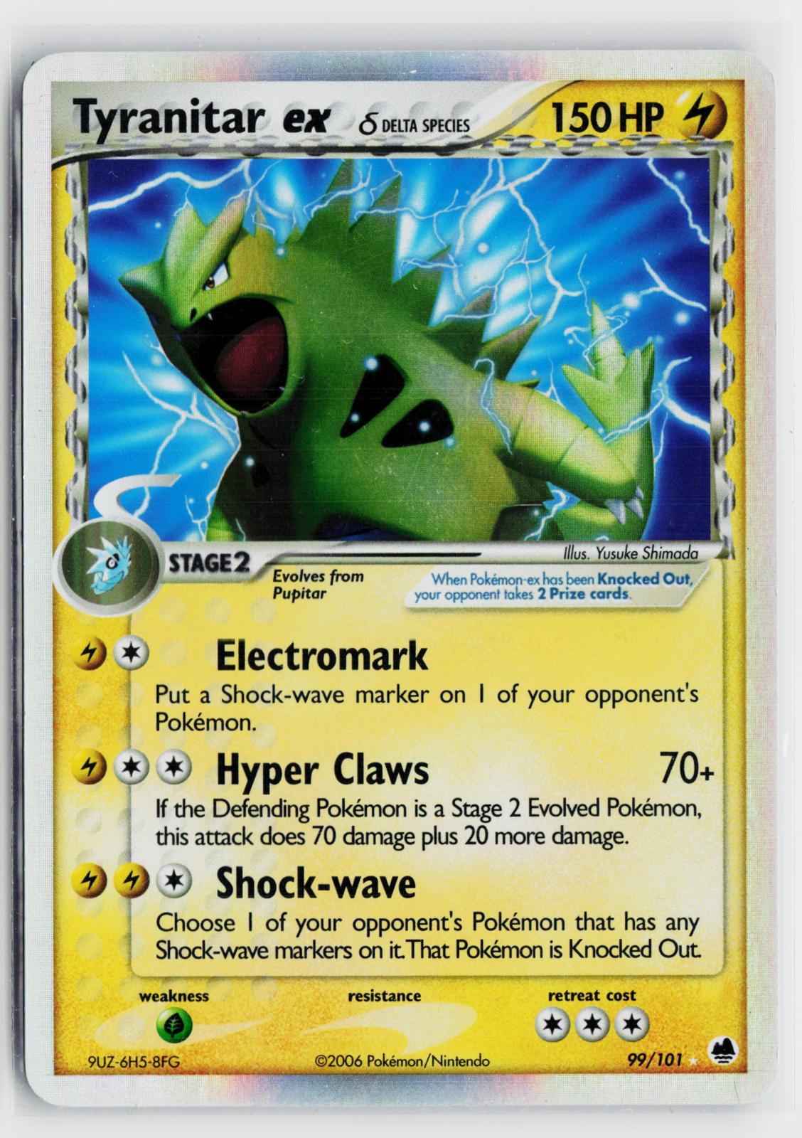 Tyranitar ex 99/101 Dragon Frontiers LP Holo EX Rare Pokemon