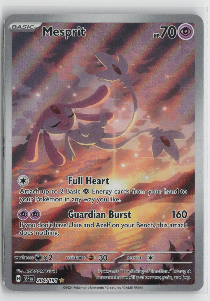 Mesprit 204/191 Surging Sparks NM Illustration Rare Holo Pokemon0