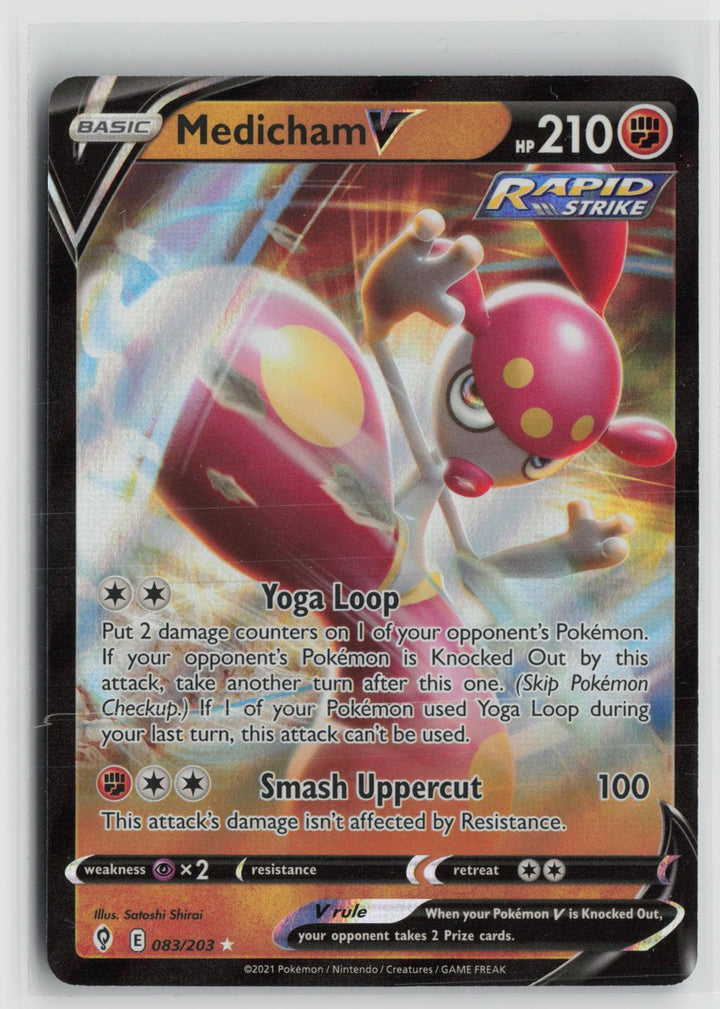 Medicham V 083/203 Holo V Rare Evolving Skies Pokemon NM0