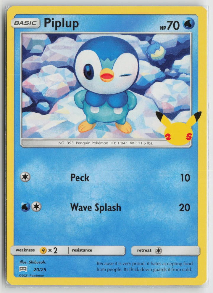 Piplup 020/025 Promo McDonald's 25th Anniversary Promos Pokemon NM0