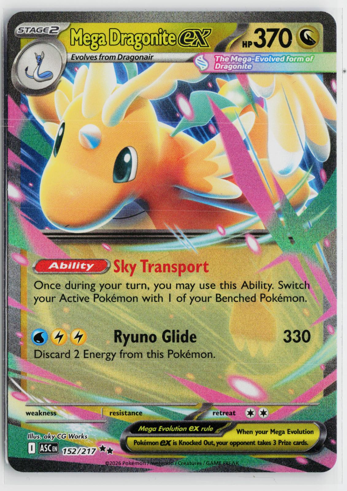 Mega Dragonite ex 152/217 Ascended Heroes NM RR Holo Pokemon
