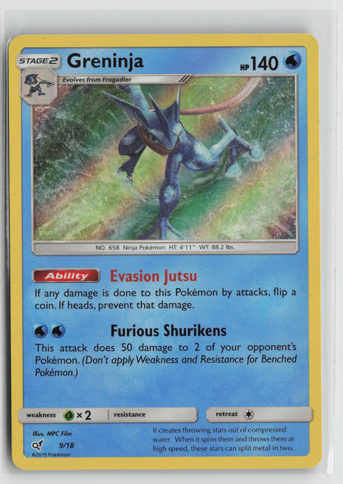 Greninja 9/18 Ultra Rare Detective Pikachu Pokemon Holo NM
