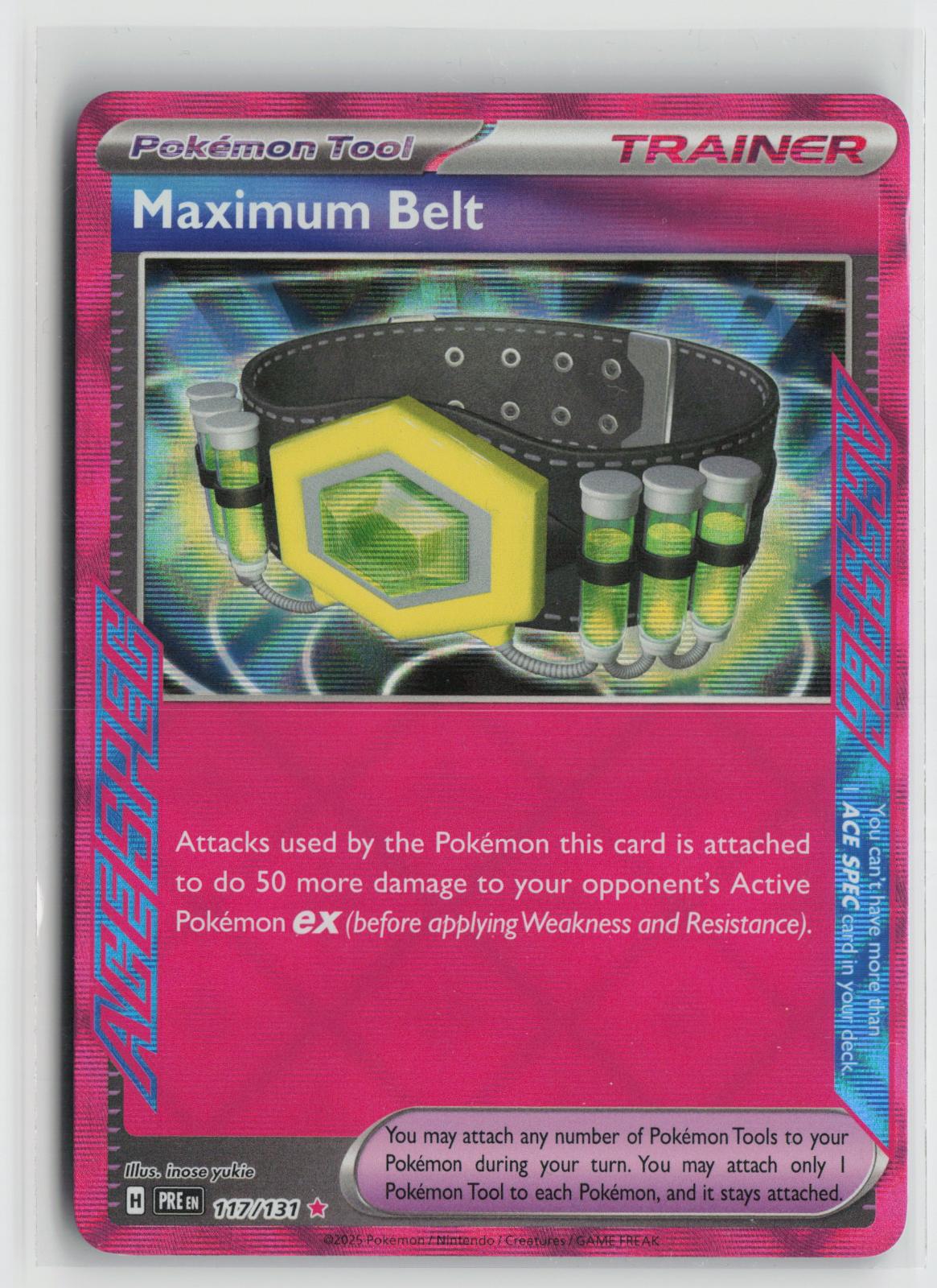 Maximum Belt 117/131 Holo ACE SPEC Rare Prismatic Evolutions Pokemon NM
