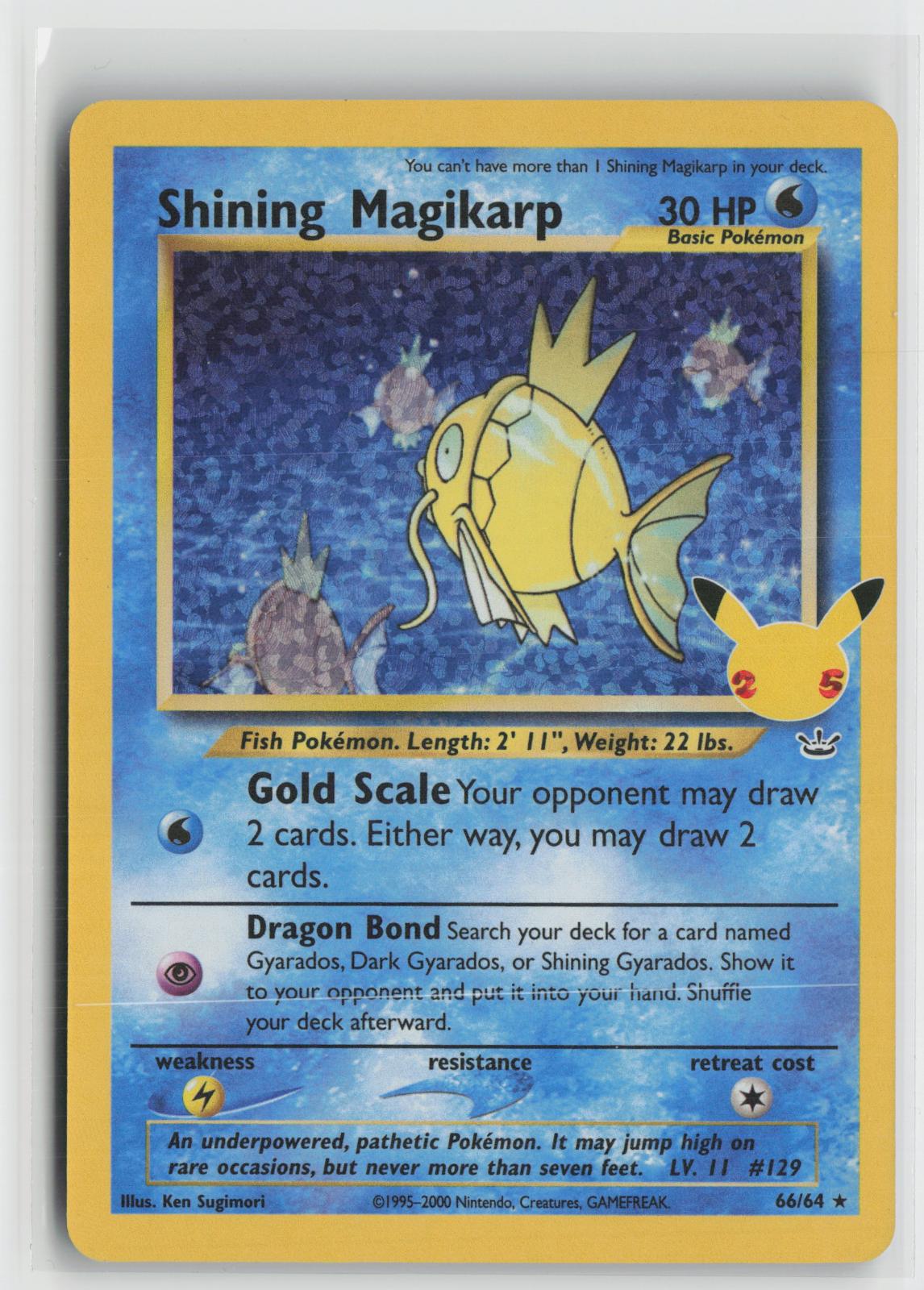 Shining Magikarp 66/64 Celebrations: Classic Collection Pokemon Holo NM