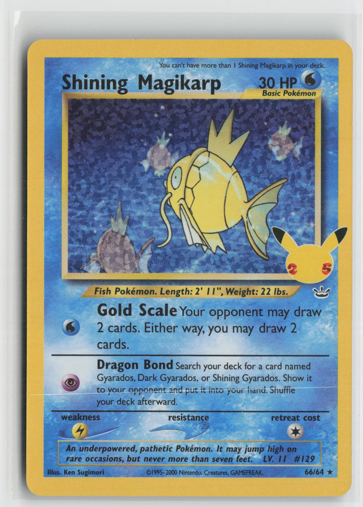 Shining Magikarp 66/64 Celebrations: Classic Collection Pokemon Holo NM0