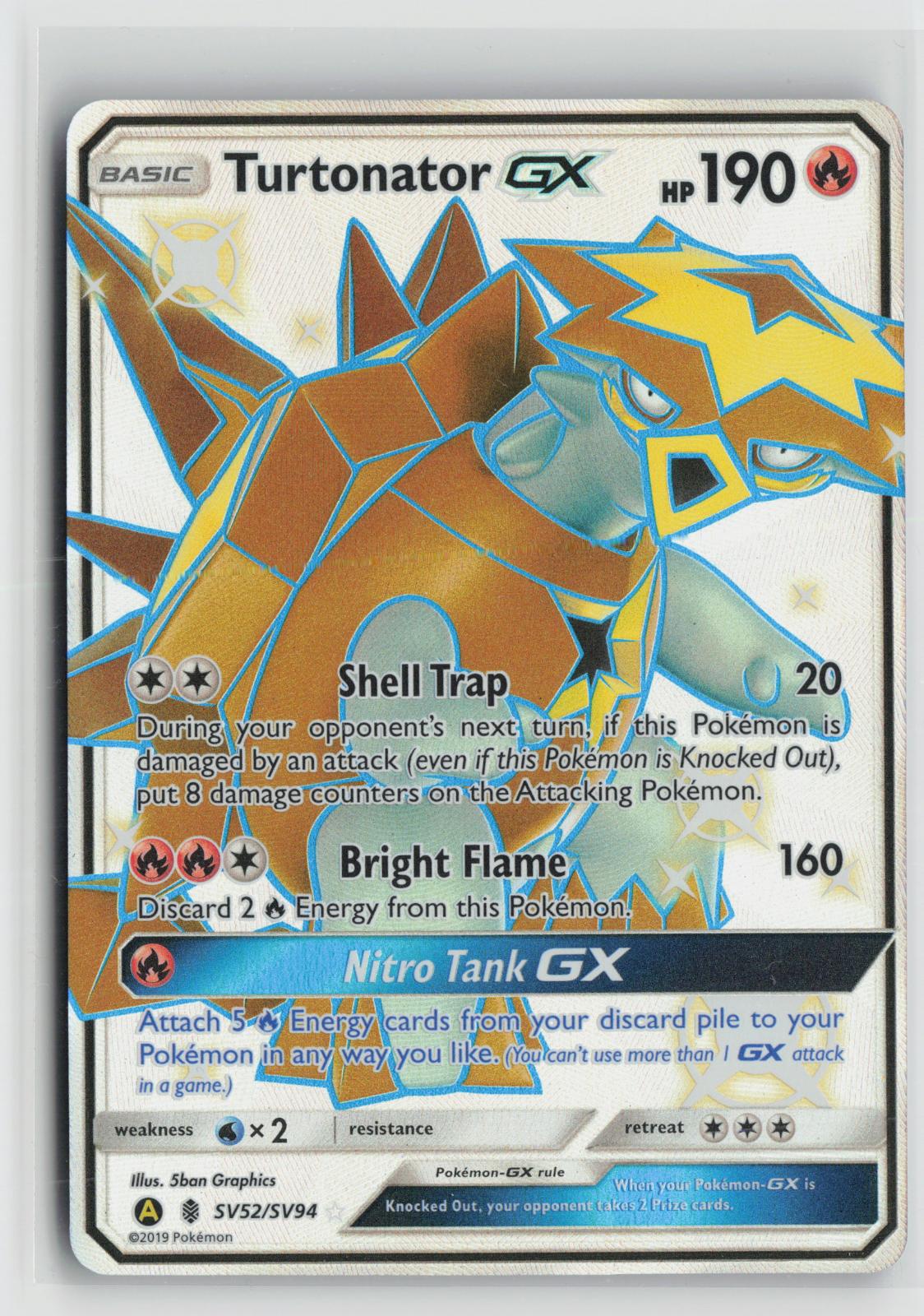 Turtonator GX SV52/SV94 Hidden Fates Shiny Vault NM Shiny GX Rare Holo Pokemon
