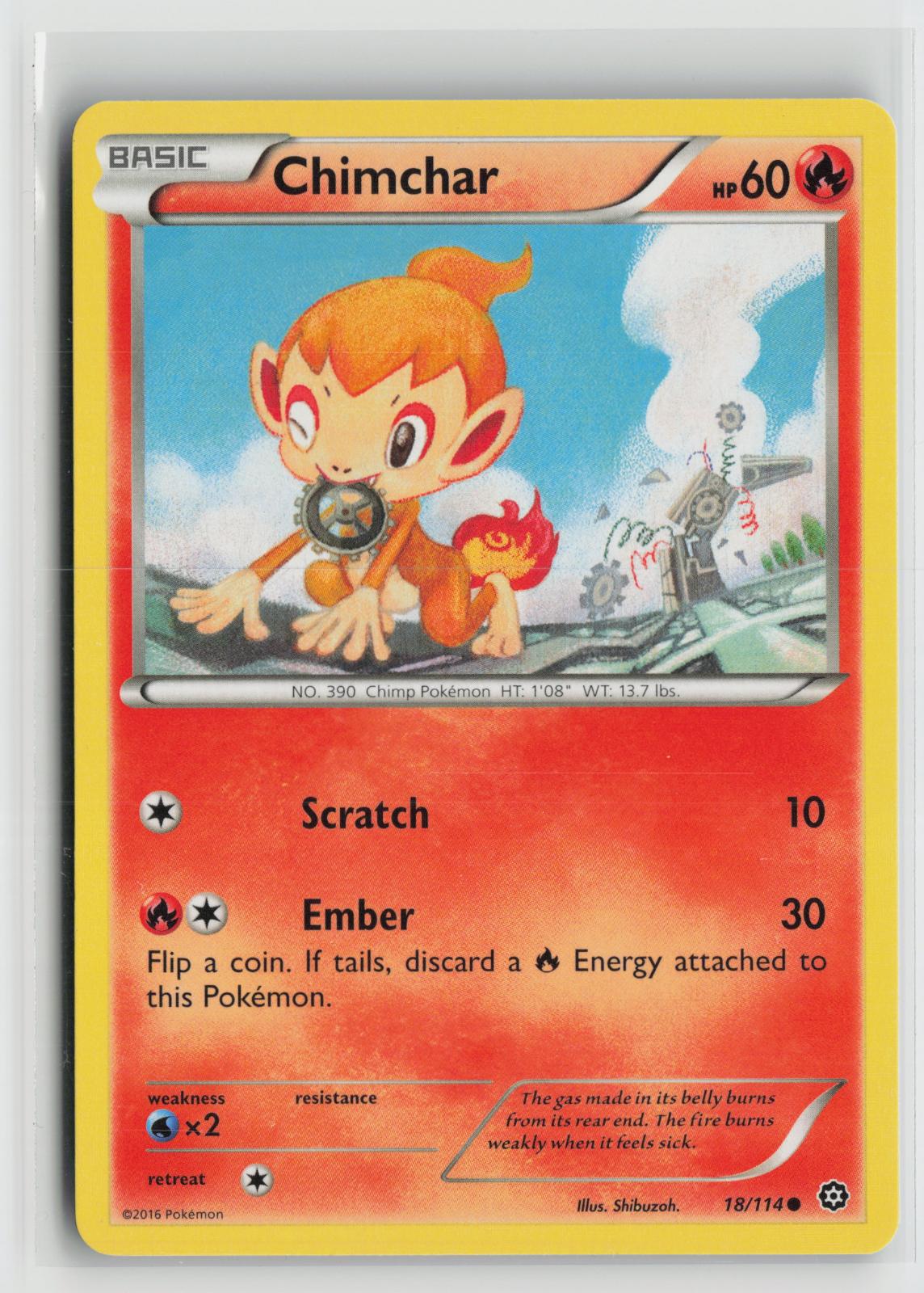 Chimchar 18/114 Common Steam Siege Pokemon NM
