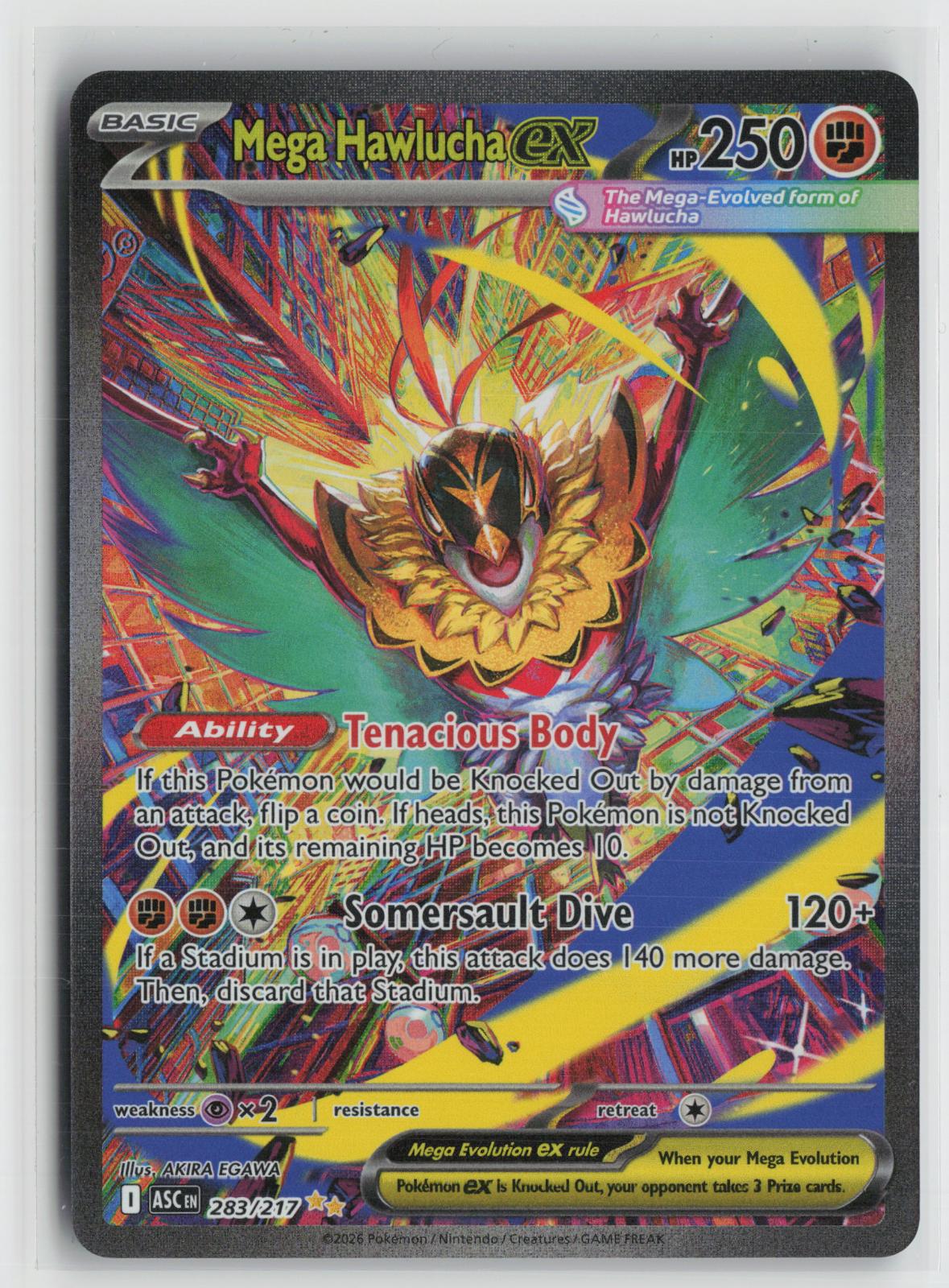 Mega Hawlucha ex 283/217 Ascended Heroes Pokemon Holo NM
