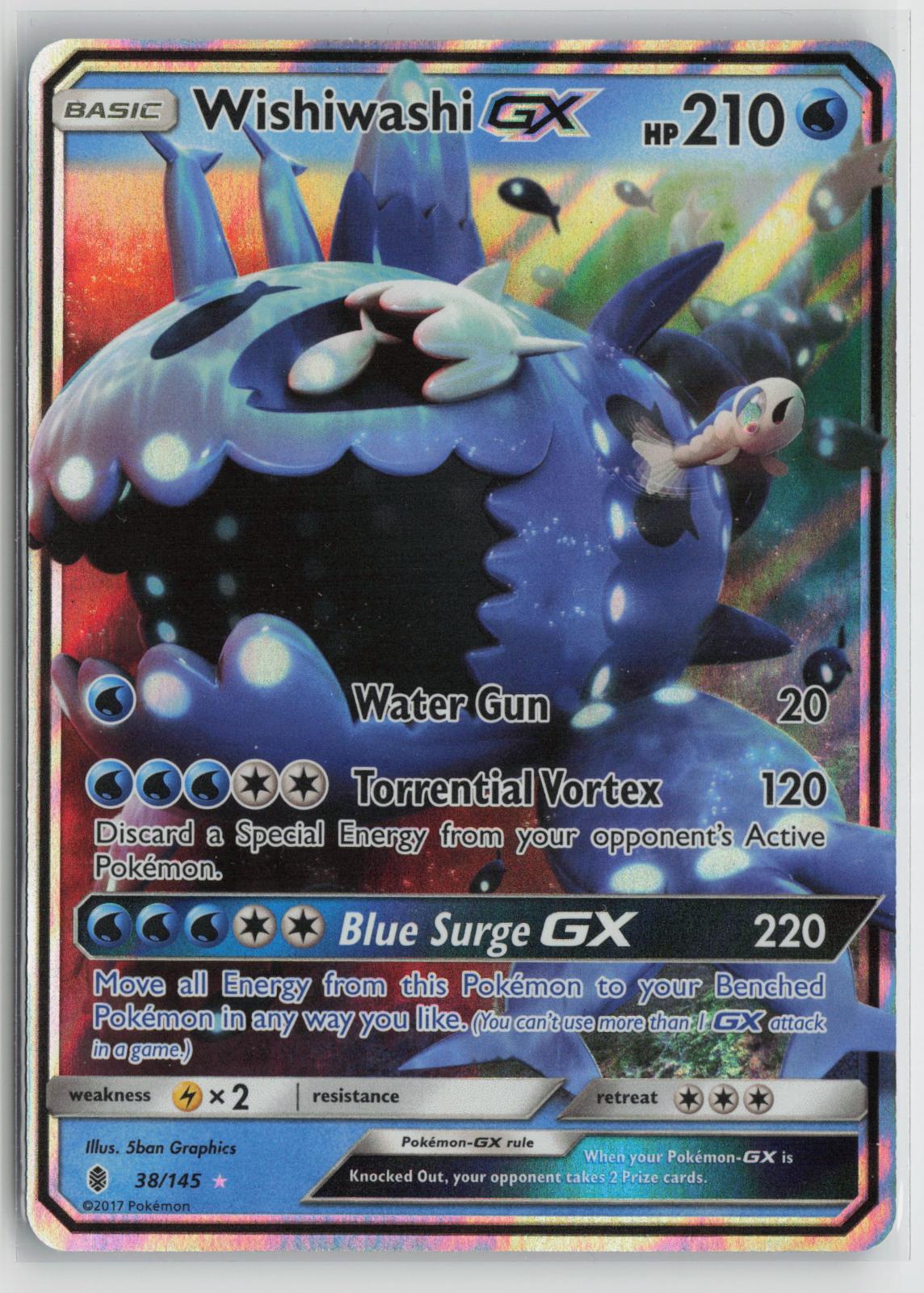 Wishiwashi GX 38/145 Holo Ultra Rare Guardians Rising Pokemon NM