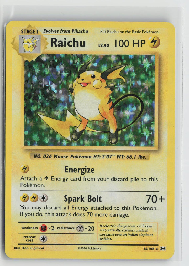 Raichu 36/108 Holo Rare Evolutions Pokemon NM0