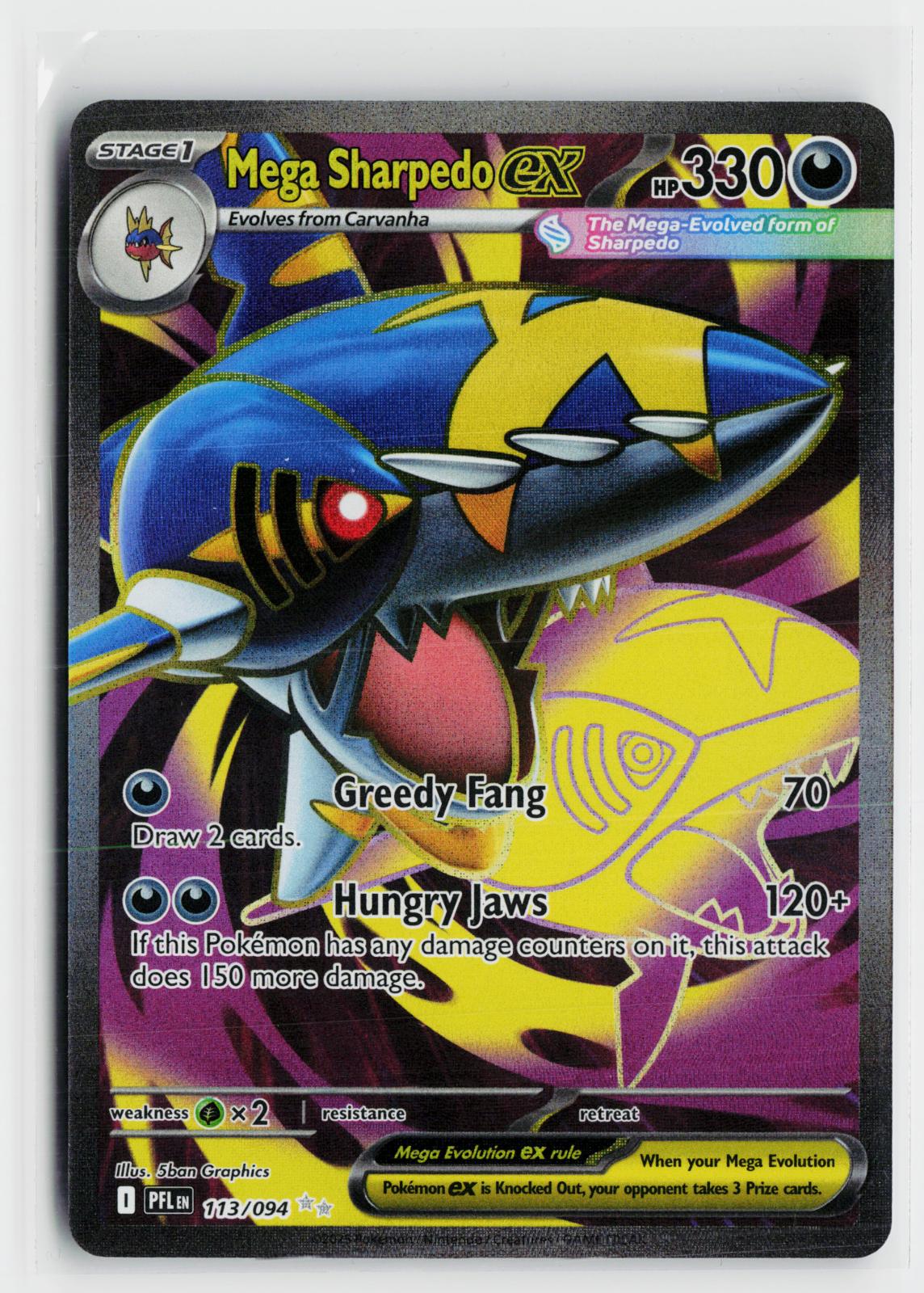 Mega Sharpedo ex 113/094 Phantasmal Flames NM UR Holo Pokemon