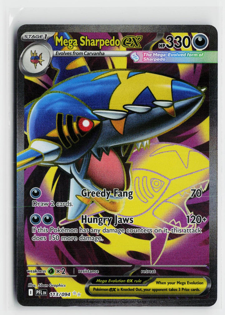 Mega Sharpedo ex 113/094 Phantasmal Flames NM UR Holo Pokemon0