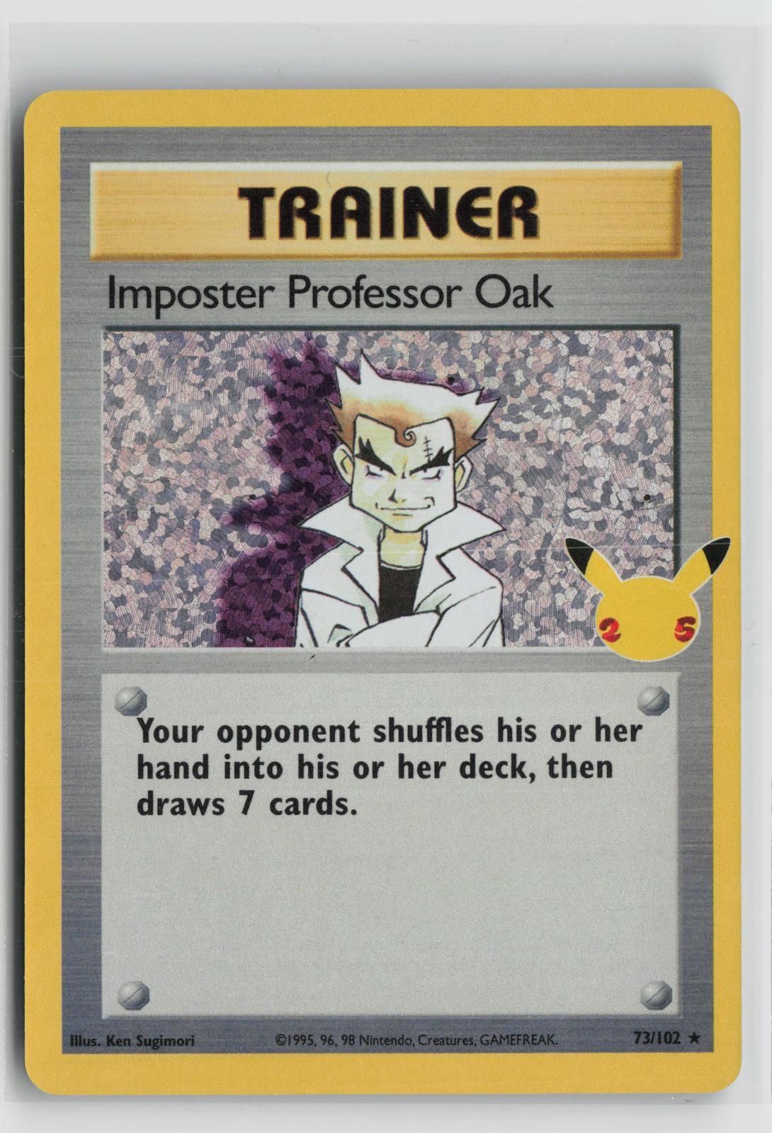 Imposter Professor Oak 73/102 Celebrations: Classic Collection Pokemon Holo NM