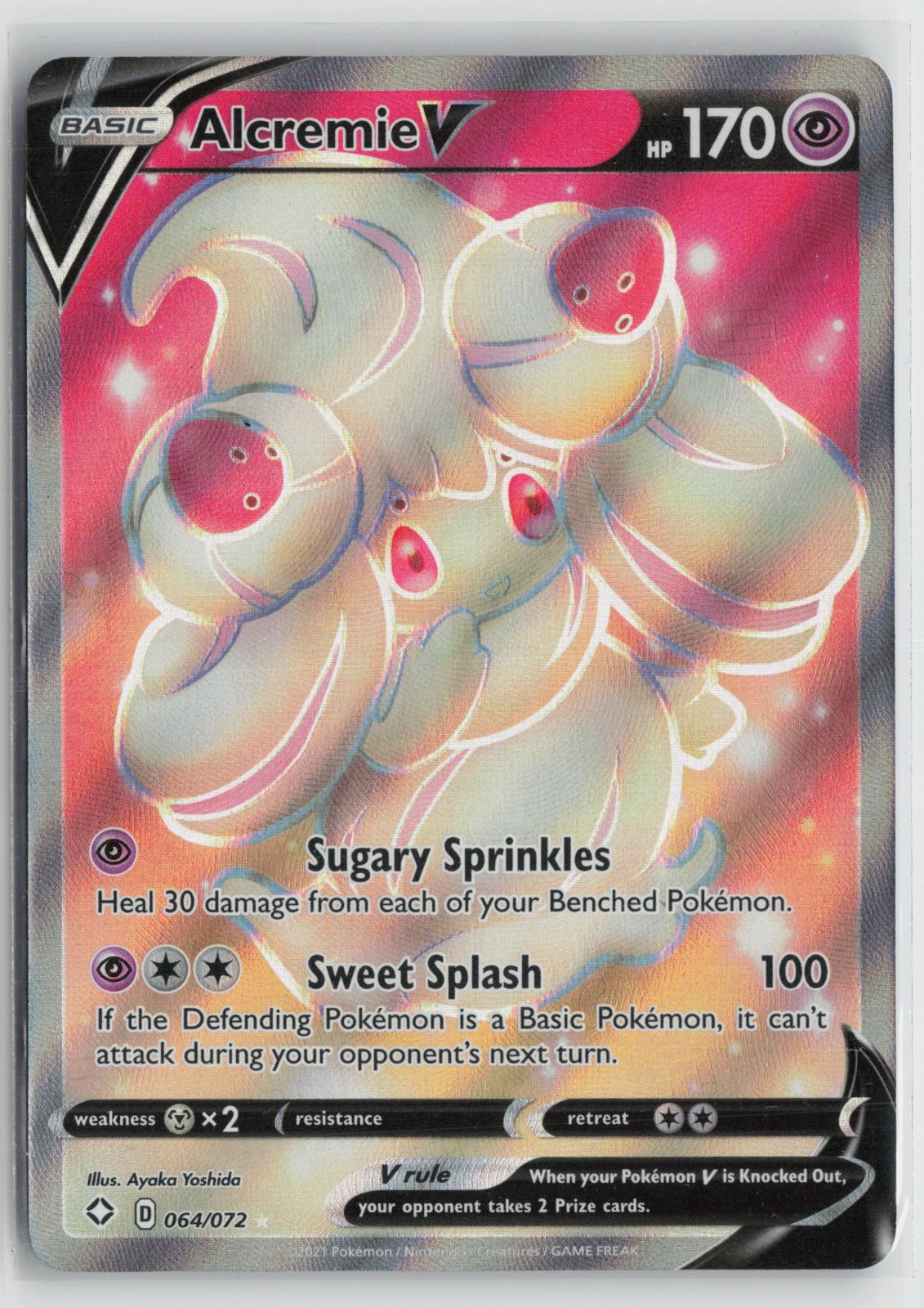 Alcremie V 064/072 Ultra Rare Shining Fates Pokemon Holo NM
