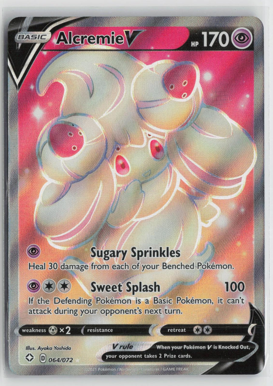 Alcremie V 064/072 Ultra Rare Shining Fates Pokemon Holo NM0