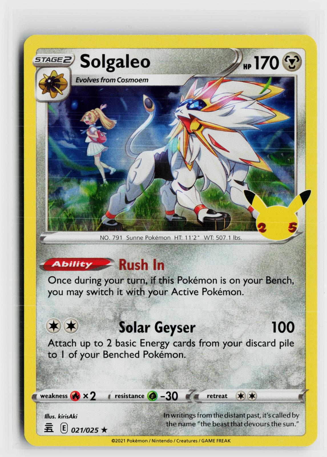 Solgaleo 021/025 Celebrations NM Holo R Pokemon