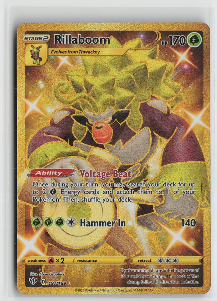 Rillaboom 197/189 Secret Rare Darkness Ablaze Pokemon Holo NM0