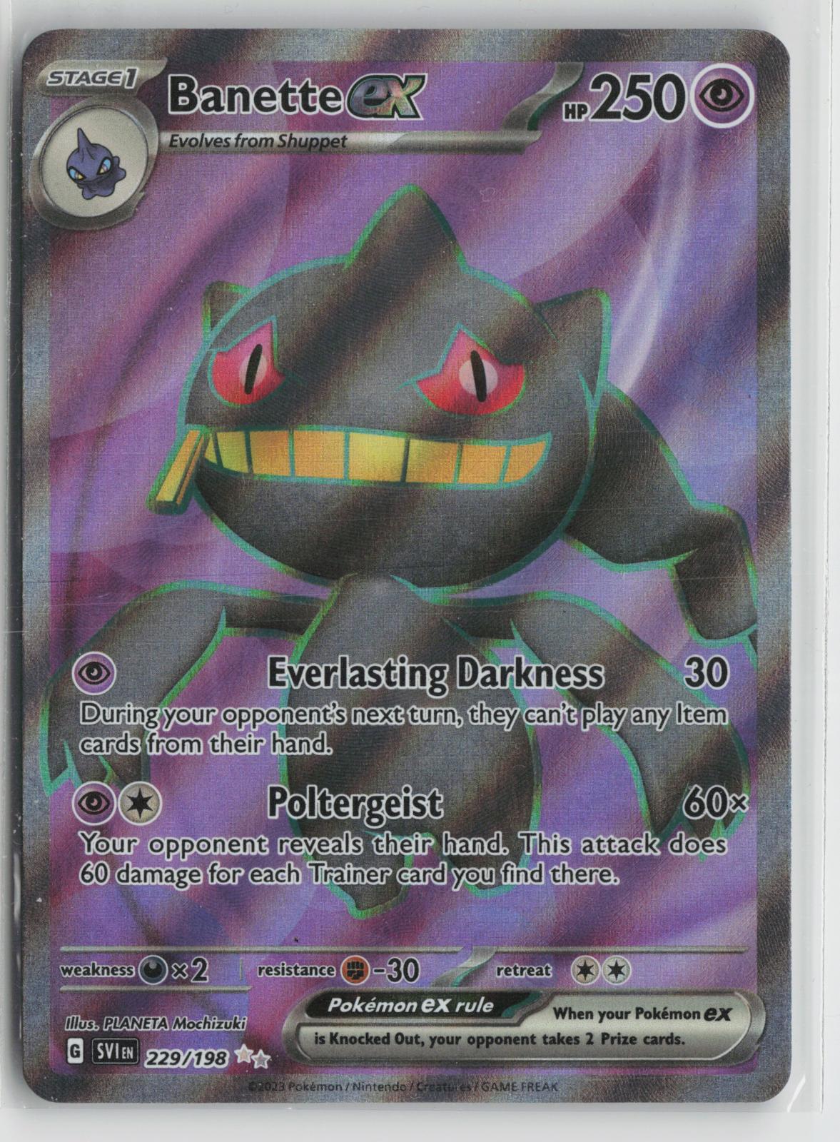 Banette ex 229/198 Ultra Rare Scarlet & Violet Pokemon Holo NM
