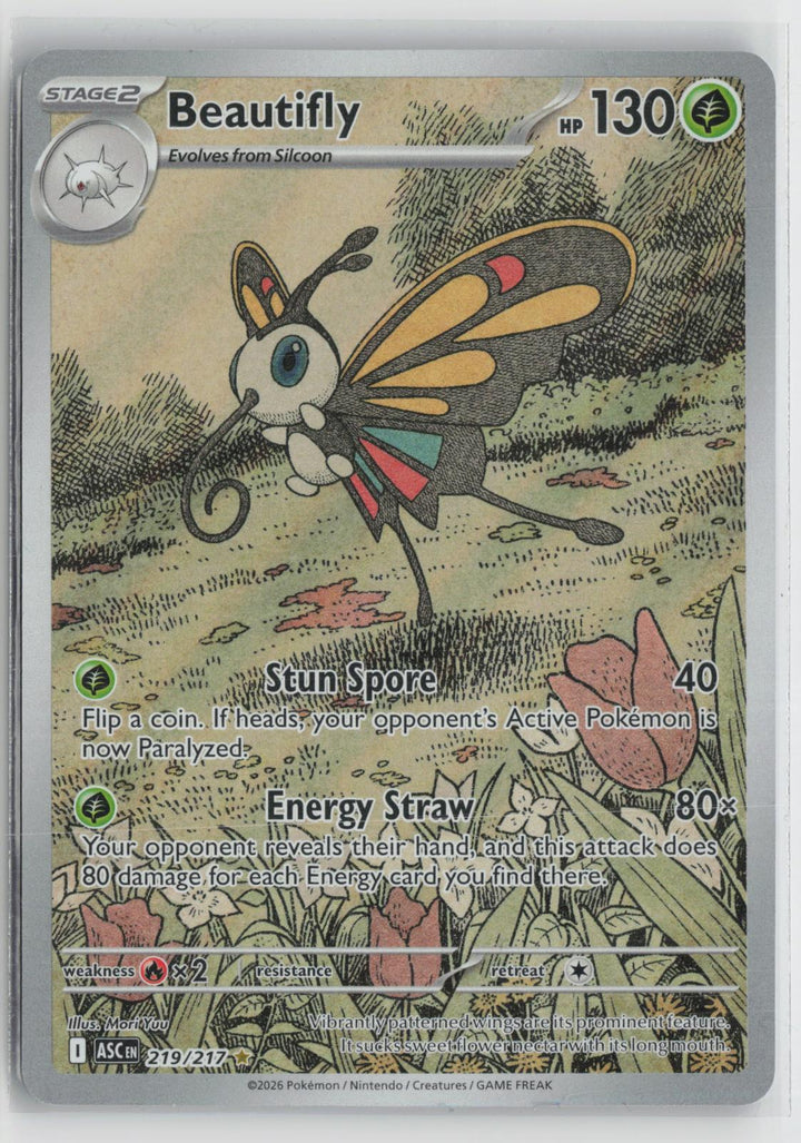Beautifly 219/217 Illustration Rare Ascended Heroes Pokemon Holo NM0