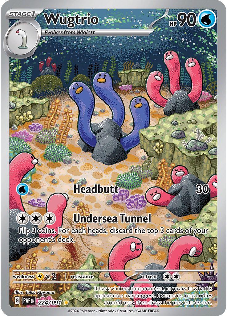 Wugtrio 224/091 Paldean Fates NM IR Holo Pokemon